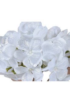Athome Pavloudakis - Χριστουγεννιάτικη συνθετική λευκή ορτανσία λουλούδι (18x45 cm)