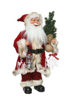Athome Pavloudakis - Διακοσμητική φιγούρα - Άγιος Βασίλης σε γιορτινές αποχρώσεις με δενδράκι 14x25x45 cm