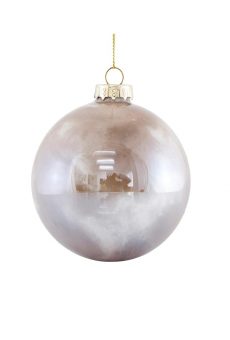 Athome Pavloudakis - Χριστουγεννιάτικη γυάλινη μπάλα βιολετί γυαλιστερό 8 cm