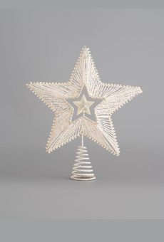 Athome Pavloudakis - Χριστουγεννιάτικο διακοσμητικό λευκό συνθετικό αστέρι για δέντρο (25x30 cm)