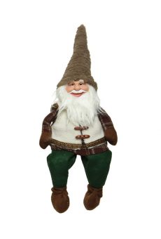 Athome Pavloudakis - Χριστουγεννιάτικος συνθετικός νάνος-gnome με καφέ καπέλο 34x15x75 cm