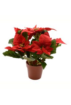 Athome Pavloudakis - Χριστουγεννιάτικο κόκκινο συνθετικό λουλούδι πουανσέτια 16x27 cm
