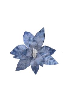 Athome Pavloudakis - Χριστουγεννιάτικο αρκτικό μπλε συνθετικό λουλούδι πουανσέτια 34x6 cm