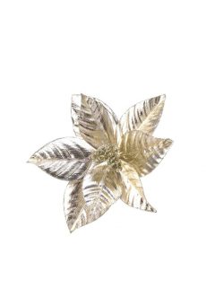 Athome Pavloudakis - Χριστουγεννιάτικο χρυσό συνθετικό λουλούδι πουανσέτια 27x5 cm