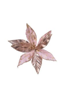 Athome Pavloudakis - Χριστουγεννιάτικο ροζ συνθετικό λουλούδι πουανσέτια 11x2 cm