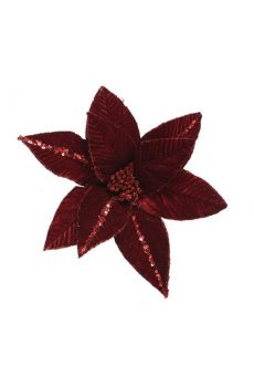 Athome Pavloudakis - Χριστουγεννιάτικο μπορντώ συνθετικό λουλούδι πουανσέτια 32x5 cm