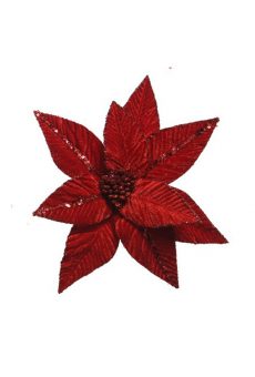 Athome Pavloudakis - Χριστουγεννιάτικο κόκκινο συνθετικό λουλούδι πουανσέτια 32x5 cm