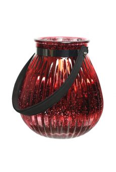 Athome Pavloudakis - Χριστουγεννιάτικο κόκκινο γυάλινο βάζο ρεσώ 19x22 cm