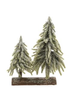 Athome Pavloudakis - Χριστουγεννιάτικα διακοσμητικά πράσινα χιονισμένα δεντράκια (28 cm)
