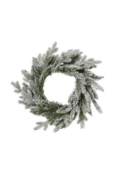 Athome Pavloudakis - Χριστουγεννιάτικο πράσινο χιονισμένο στεφάνι έλατο (MIX) (80x10 cm)