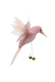 Athome Pavloudakis - Χριστουγεννιάτικο ροζ συνθετικό στολίδι πουλί 4