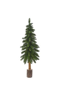Athome Pavloudakis - Χριστουγεννιάτικο πράσινο δενδράκι με ξύλινο κορμό (PVC) (100 cm)