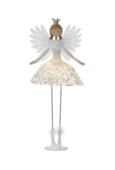 Athome Pavloudakis - Χριστουγεννιάτικος διακοσμητικός λευκός άγγελος LED λευκό 23x16x54 cm