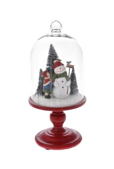 Athome Pavloudakis - Χριστουγεννιάτικο διακοσμητικό διάφανο θόλος με χιονάνθρωπο 30 cm