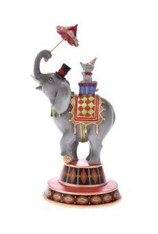 Athome Pavloudakis - Χριστουγεννιάτικο διακοσμητικό γκρι ελέφαντας με ποντίκι 35 cm