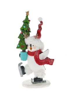 Athome Pavloudakis - Χριστουγεννιάτικο διακοσμητικό λευκός πιγκουίνος με δενδράκι 22 cm