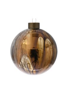 Athome Pavloudakis - Χριστουγεννιάτικη γυάλινη μπάλα σε απόχρωση χρυσό μπρούτζου (10 cm)