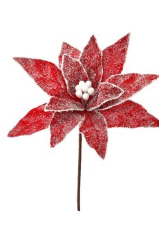 Athome Pavloudakis - Χριστουγεννιάτικο κόκκινο συνθετικό λουλούδι πουανσέτια 25x33 cm