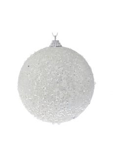 Athome Pavloudakis - Χριστουγεννιάτικη λευκή μπάλα αφρού 10 cm Σετ 4τμχ