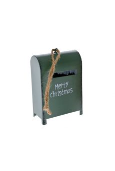 Athome Pavloudakis - Χριστουγεννιάτικο πράσινο μεταλλικό στολίδι γραμματοκιβώτιο (9 cm)