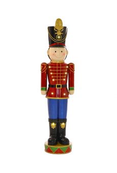 Athome Pavloudakis - Χριστουγεννιάτικος κόκκινο στρατιώτης παιδί LED λευκό 28x23x106 cm μπαταρίας