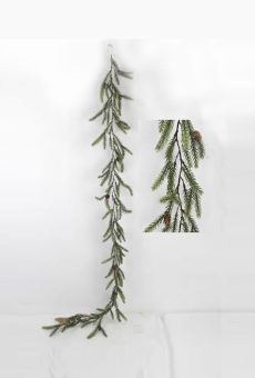 Athome Pavloudakis - Χριστουγεννιάτικη πράσινη διακοσμητική γιρλάντα με κουκουνάρια (150 cm)