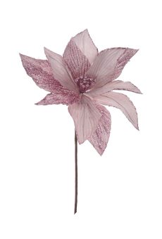 Athome Pavloudakis - Χριστουγεννιάτική συνθετική ροζ πουανσέτια (26x30 cm)