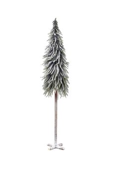 Athome Pavloudakis - Χριστουγεννιάτικο πράσινο χιονισμένο με ξύλινη βάση (P.E.) (120 cm)