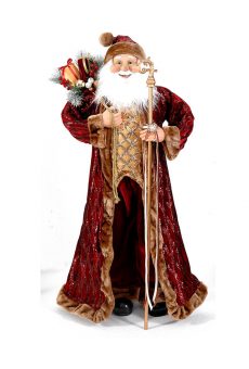 Athome Pavloudakis - Διακοσμητική φιγούρα - Άγιος Βασίλης σε γιορτινές αποχρώσεις με δώρα 120 cm