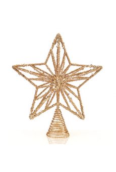 Athome Pavloudakis - Χριστουγεννιάτικη χρυσή μεταλλική κορυφή δέντρου αστέρι 32 cm