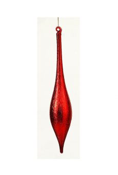 Athome Pavloudakis - Χριστουγεννιάτικο κόκκινο γυάλινο στολίδι δάκρυ 25 cm