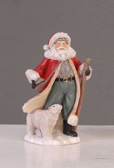 Athome Pavloudakis - Χριστουγεννιάτικος διακοσμητικός πολύχρωμος Αγ. Βασίλης με αρκούδα (25 cm)