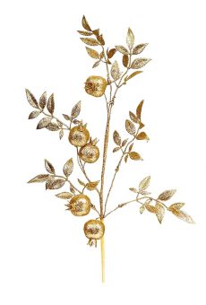 Athome Pavloudakis - Χριστουγεννιάτικο χρυσό συνθετικό κλαρί ροδιάς 62 cm