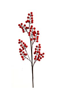 Athome Pavloudakis - Χριστουγεννιάτικο κόκκινο διακοσμητικό συνθετικό κλαρί με μπέρι (76 cm)