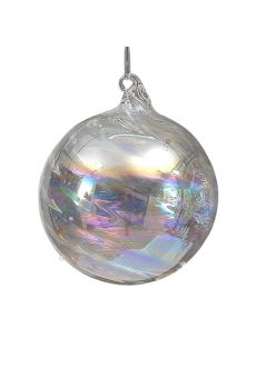 Athome Pavloudakis - Χριστουγεννιάτικη γυάλινη διάφανη ιριδίζον μπάλα (10 cm)
