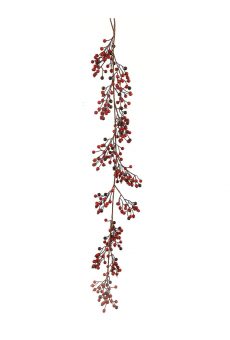 Athome Pavloudakis - Χριστουγεννιάτικη συνθετική γιρλάντα με κόκκινα και μπορντό berries 150 cm