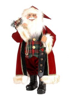 Athome Pavloudakis - Διακοσμητική φιγούρα Άγιος Βασίλης με γιορτινό ύφος 64 cm