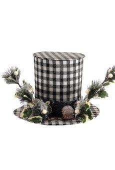 Athome Pavloudakis - Χριστουγεννιάτικο μαύρο χάρτινο καπέλο καρώ 16 cm