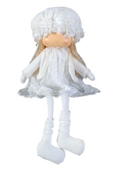 Athome Pavloudakis - Χριστουγεννιάτικο διακοσμητικό κορίτσι σε λευκή απόχρωση 54 cm