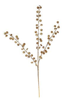 Athome Pavloudakis - Χριστουγεννιάτικο χρυσό συνθετικό κλαρί με κρύσταλα 80 cm