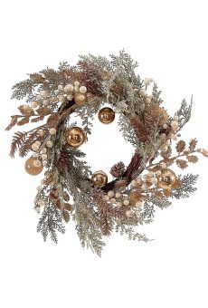 Athome Pavloudakis - Χριστουγεννιάτικο διακοσμητικό χρυσό στεφάνι  20 cm