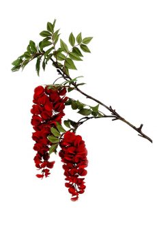 Athome Pavloudakis - Χριστουγεννιάτικο διακοσμητικό συνθετικό κλαρί με κόκκινα λουλούδια (92 cm)