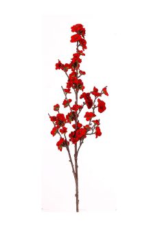 Athome Pavloudakis - Χριστουγεννιάτικο διακοσμητικό συνθετικό κλαρί με κόκκινα λουλούδια (91 cm)