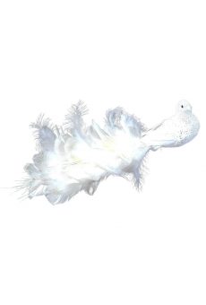 Athome Pavloudakis - Χριστουγεννιάτικο λευκό συνθετικό στολίδι πουλί με φτερά 25 cm