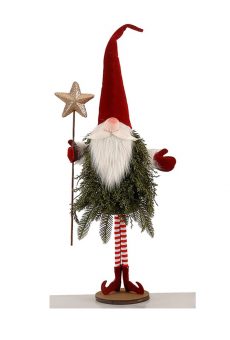 Athome Pavloudakis - Χριστουγεννιάτικος συνθετικός νάνος-gnome με αστέρι 75 cm