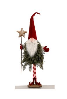 Athome Pavloudakis - Χριστουγεννιάτικος συνθετικός νάνος-gnome με αστέρι 62 cm