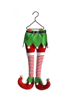 Athome Pavloudakis - Χριστουγεννιάτικο πράσινο συνθετικό διακοσμητικό στολίδι - πόδια ξωτικού (25 cm)