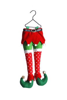 Athome Pavloudakis - Χριστουγεννιάτικο κόκκινο συνθετικό διακοσμητικό στολίδι - πόδια ξωτικού (25 cm)