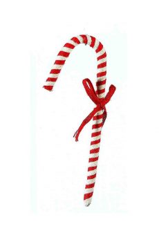 Athome Pavloudakis - Χριστουγεννιάτικο κόκκινο συνθετικό στολίδι μπαστούνι με φιόγκο (30 cm)