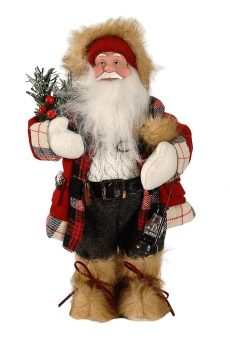 Athome Pavloudakis - Διακοσμητική γιορτινή φιγούρα Άγιος Βασίλης με φανάρι και γκύ 30 cm